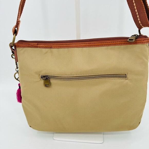 The Sak Esperato Nylon Crossbody Traveler Organizer Tan EUC! Lightweight Utility - Picture 4 of 12